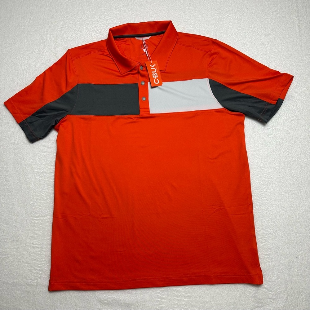 Cutter & Buck Orange Polo with Black and Gray Accents